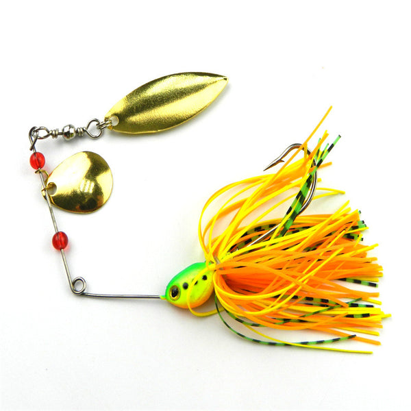 Spinner bait Metal Sequins Lures Silicone Skirt Jig